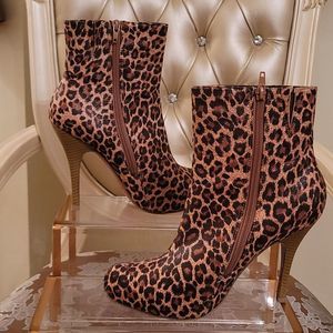 Alba Leopard Print Ankle Boots